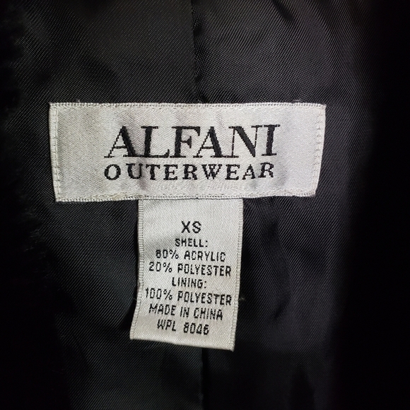 Alfani faux fur vest black ribbed panel collar - Picture 8 of 8